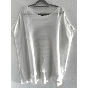 Eileen Fisher Sweater Womens L/XL White Cotton Blend Beachy Sustainable